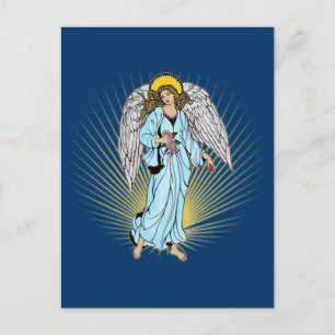 Cartão Postal Ilustração antiga de um anjo em Camisetas, prese