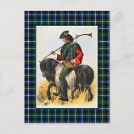 Cartão Postal Ilustração Antiga do Clan MacNeil Quadro de Tartã