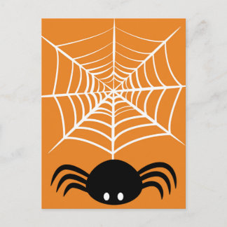 Cartão Postal Ilustração Assustadora de Aranha de Halloween