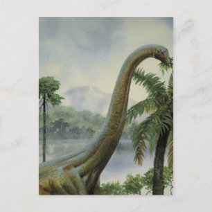Cartão Postal Ilustração Ativa de Apatossauro (Brontosaurus)