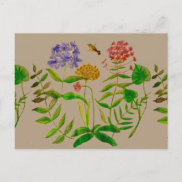 Cartão Postal Ilustração Botânica no Cartão-Postal