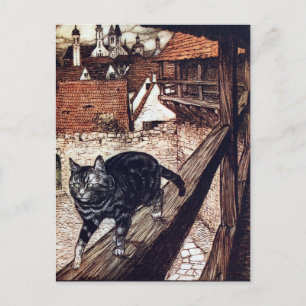 Cartão Postal Ilustração Castle Cat Rackham