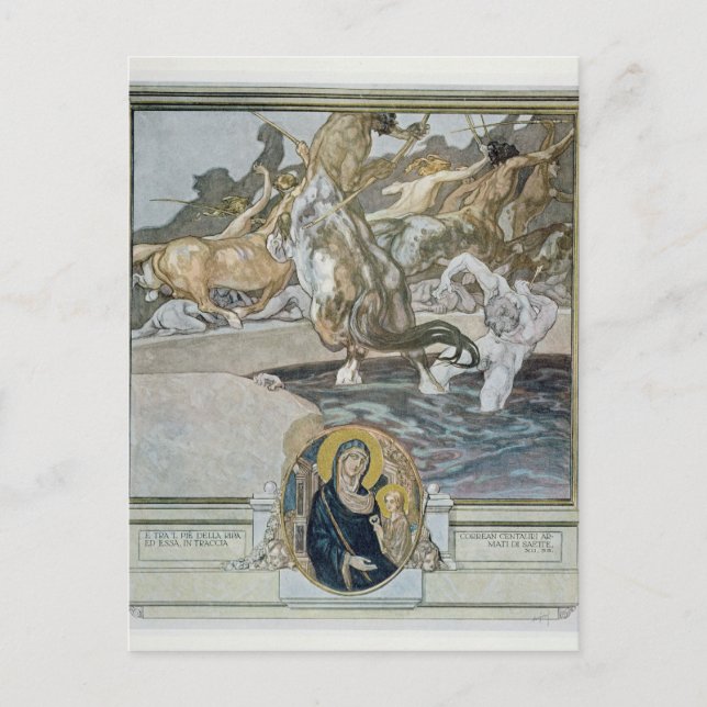 Cartão Postal Ilustração da "Comédia Divina" de Dante (Frente)
