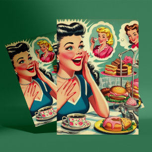 Cartão Postal Ilustração da Comida de Menina Fresca