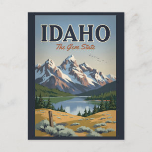 Cartão Postal Ilustração da Cordilheira Sawtooth de Idaho Arte d