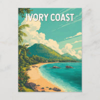 Ilustração da Costa do Marfim Viagem Arte Vintage