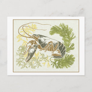 Cartão Postal Ilustração da Criatura do Mar de Art Nouveau - Lag