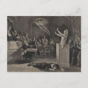 Cartão Postal Ilustração da experimentação da bruxa de Salem