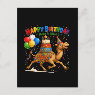 Cartão Postal Ilustração da Festa de Aniversário de Camelo
