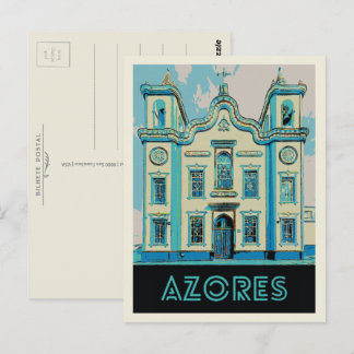 Cartão Postal Ilustração da Ilha dos Açores da Terceira Portugal