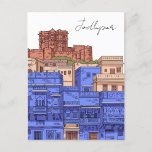 Cartão Postal Ilustração da Índia do Jodhpur