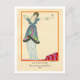Cartão Postal Ilustração da Moda Deco da Arte de Lepape