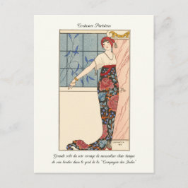Cartão Postal Ilustração da Moda Deco da Arte Francesa de Barbie