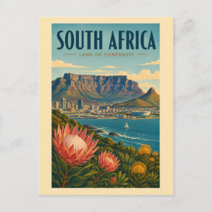 Cartão Postal Ilustração da Montanha da Mesa na África do Sul Vi