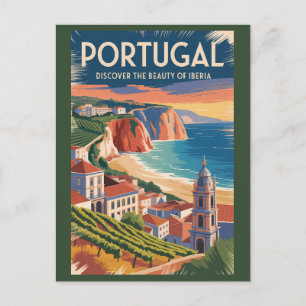 Cartão Postal Ilustração da paisagem urbana de Portugal Ibéria V