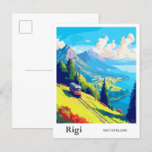Ilustração da pintura de Viagem de Suiça de Rigi