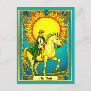 Cartão Postal Ilustração da Placa Tarot, O Sol