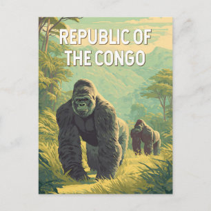 Cartão Postal Ilustração da República do Congo Viagem Arte