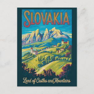 Cartão Postal Ilustração da Silhueta da Eslováquia Arte de Viage