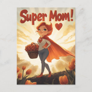Cartão Postal Ilustração da Super Mãe