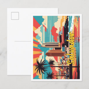 Cartão Postal Ilustração da Viagem de Pop de Arte Salvador Bahia
