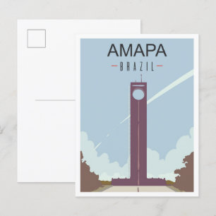 Cartão Postal Ilustração da Viagens vintage de Arte da Amapa Bra