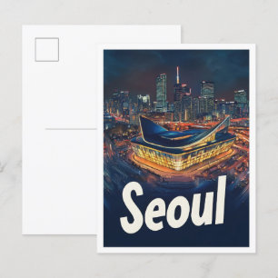 Cartão Postal Ilustração da Viagens vintage de Arte da Coreia do