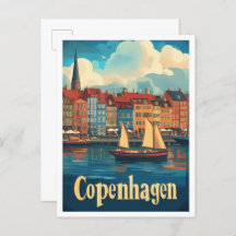 Ilustração da Viagens vintage de Arte de Copenhage