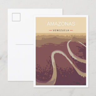 Cartão Postal Ilustração da Viagens vintage de Arte do Amazonas