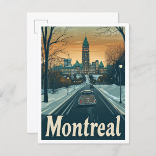Cartão Postal Ilustração da Viagens vintage de Arte do Canadá de