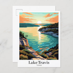 Cartão Postal Ilustração da Viagens vintage de Arte do Lago Trav