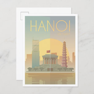 Cartão Postal Ilustração da Viagens vintage de Arte do Vietnã de