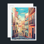 Cartão Postal Ilustração da Viagens vintage de Arte em Portugal<br><div class="desc">Ilustração da Viagens vintage de Arte de Lisboa Portugal</div>