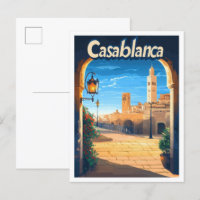 Ilustração da Viagens vintage de Casablanca Marroc