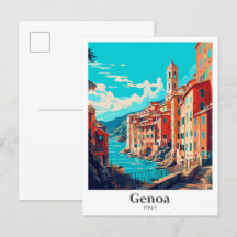 Ilustração da Viagens vintage de Génova Itália