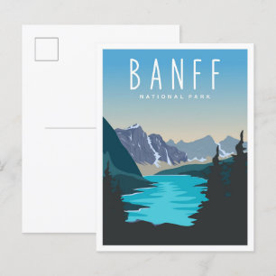Cartão Postal Ilustração da Viagens vintage do Banff National Pa