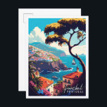 Cartão Postal ilustração da viagens vintage do Funchal Portugal<br><div class="desc">ilustração da viagens vintage do Funchal Portugal</div>