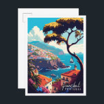 Cartão Postal ilustração da viagens vintage do Funchal Portugal<br><div class="desc">ilustração da viagens vintage do Funchal Portugal</div>