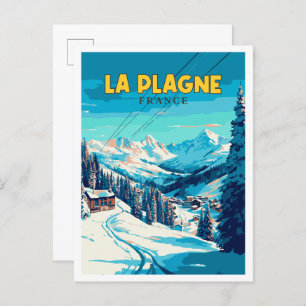 Cartão Postal Ilustração da viagens vintage La Plagne France