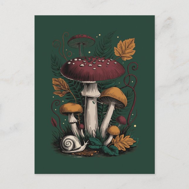 Cartão Postal Ilustração da Vida Florestal (Frente)