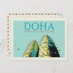 Cartão Postal Ilustração da Vila Cultural de Doha Katara Po Cata