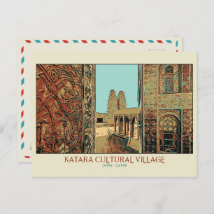 Cartão Postal Ilustração da Vila Cultural de Doha Katara Po Cata