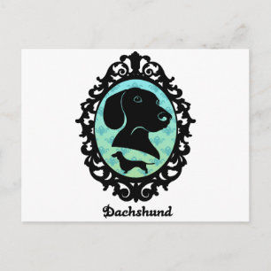 Cartão Postal Ilustração Dachshund enquadrado