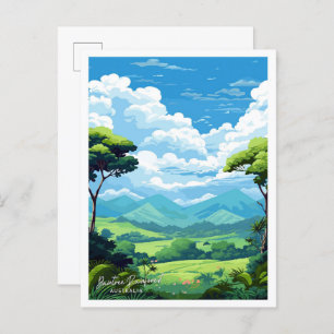 Cartão Postal Ilustração Daintree RainForest Austrália Vintage