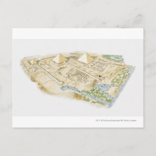 Cartão Postal Ilustração das Pirâmides de Giza