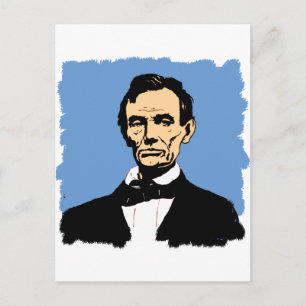 Cartão Postal Ilustração de Abraham Lincoln em Azul