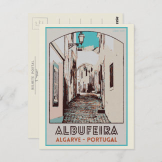 Cartão Postal Ilustração de Algarve Portugal, em Albufeira