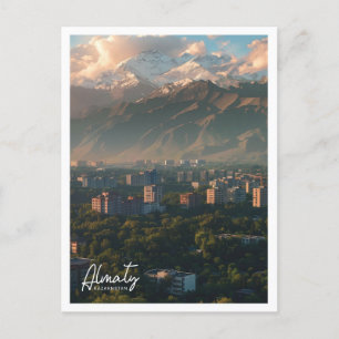 Cartão Postal Ilustração de Almaty Kazaquistão Viagem Place
