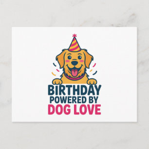 Cartão Postal Ilustração de Aniversário com Amor Canino