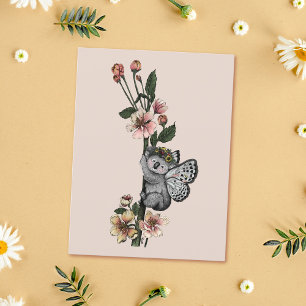 Cartão Postal Ilustração De Aquarela De Beary Koala Botânica Cut